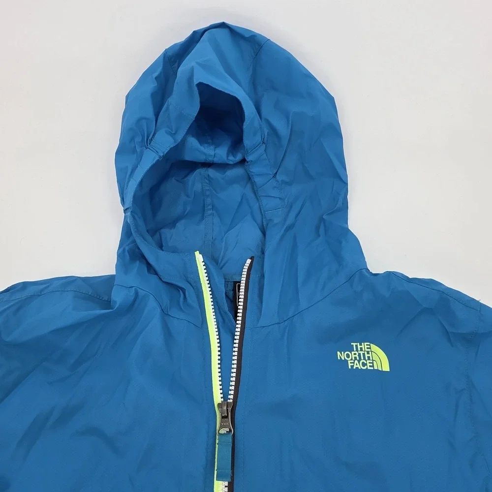 The North Face Jacket Youth 18-20 Windbreaker Jacket Teal Neon Pockets Full Zip